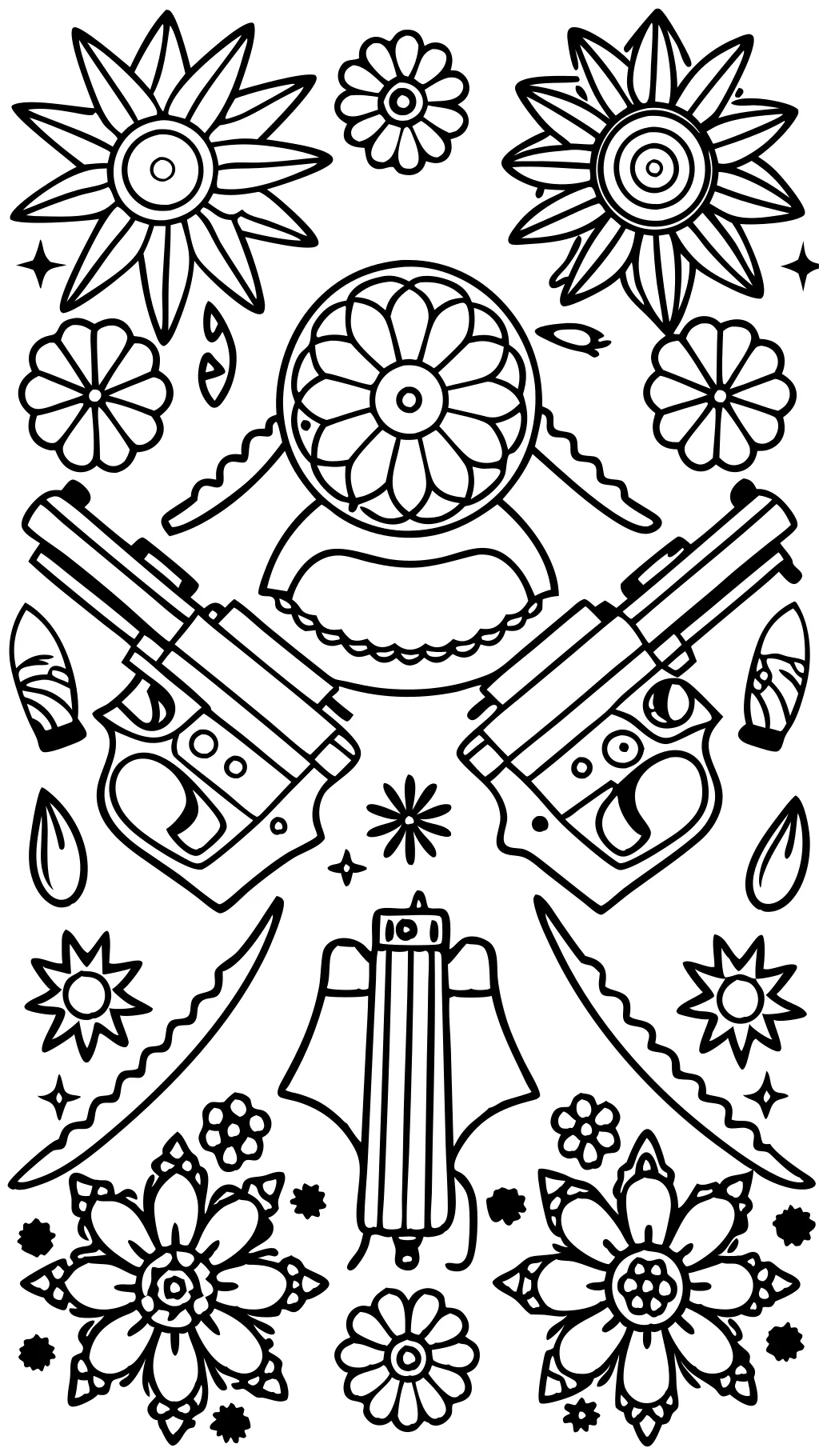 guns to coloring pages